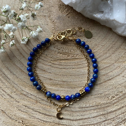 BRACELET DOUBLE JULY LAPIS LAZULI - Transformation, Confiance